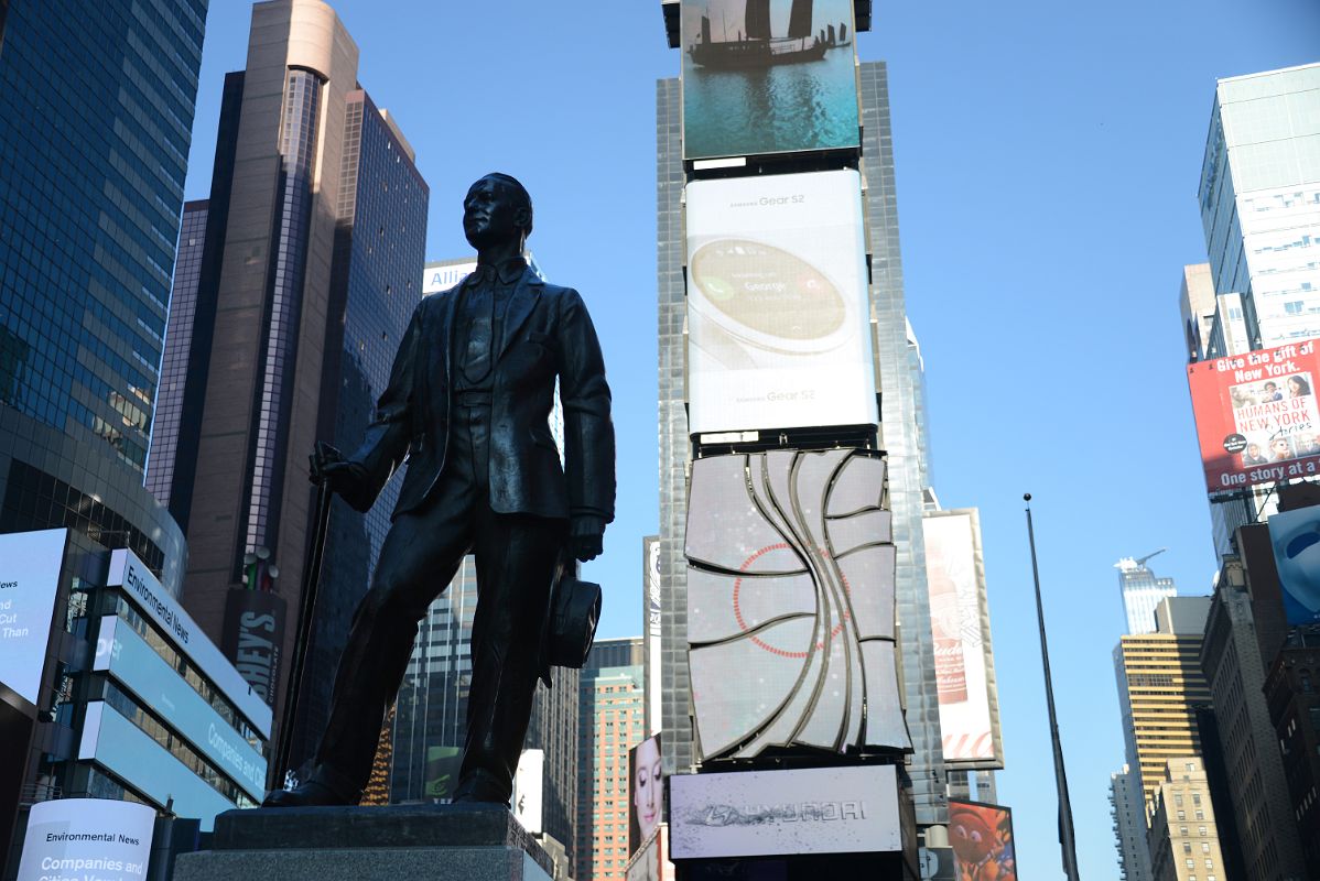 New York City Times Square 05 George M. Cohen Statue By Georg J. Lober At Duffy Square